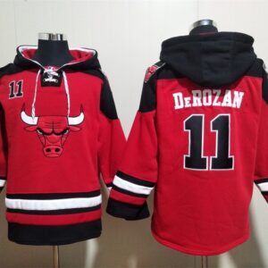 Bulls 11 DeMar DeRozan Red Pullover Hoodie