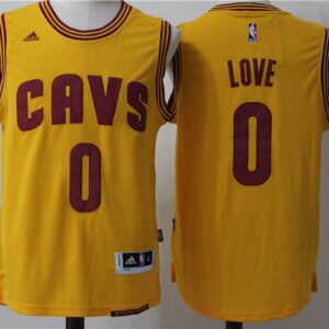 Cavaliers 0 Kevin Love Yellow Revolution 30 Men Jersey