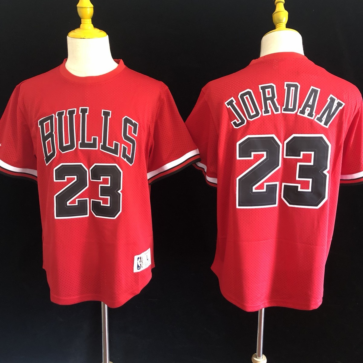 Bulls 23 Jordan Red Short Sleeve Men Jersey