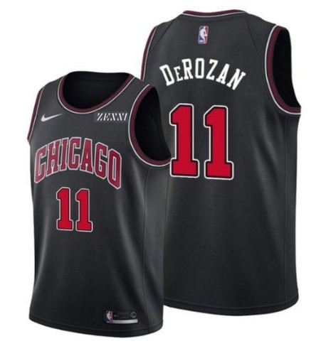 Bulls 11 DeMar DeRozan Black Men Jersey