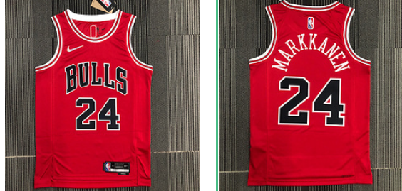 Bulls 24 Laur Markkanen Red Men Jersey