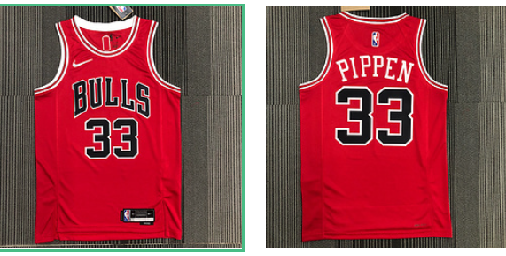 Bulls 33 Scottie Pippen Red Men Jersey