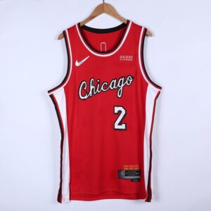 Bulls 2 Ball Red 75th Anniversary Men Jersey