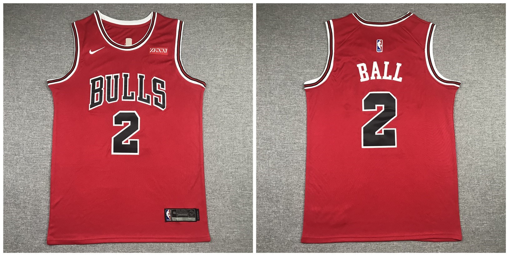 Bulls 2 Ball Red Men Jersey