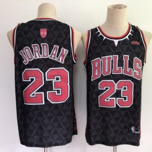 Bulls 23 Michael Jordan Black Men Jersey