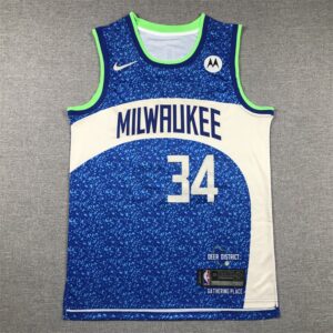 Bucks 34 Antetokounmpo Blue Men Jersey