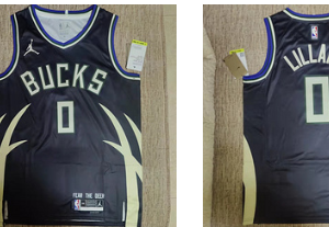 Bucks 0 Damian Lillard Black Jordan Men Jersey