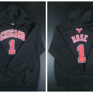 Bulls 1 Derrick Rose Black Pullover Hoodie