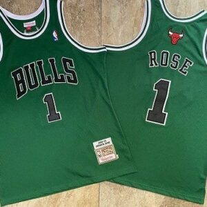 Bulls 1 Derrick Rose Green 2008-09 Hardwood Classics Men Jersey