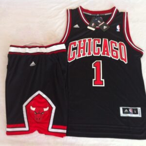 Bulls 1 Rose Black New Revolution 30 Men Jersey(with shorts)