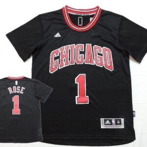 Bulls 1 Rose Black Short Sleeve Men Jersey
