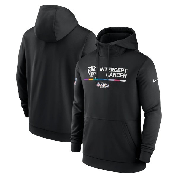 Bears Black 2022 Crucial Catch Therma Performance Pullover Hoodie