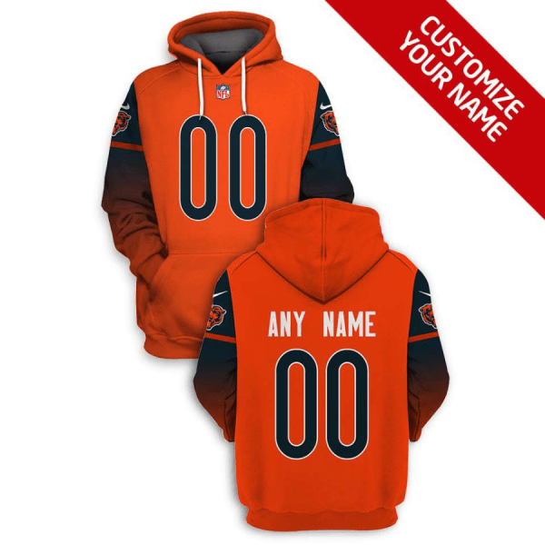 Bears Customized Orange 2021 Stitched New Hoodie