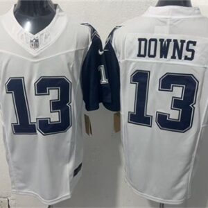 Dallas Cowboys 13 Caleb Downs White Color Rush F.U.S.E. Vapor Limited Men Jersey