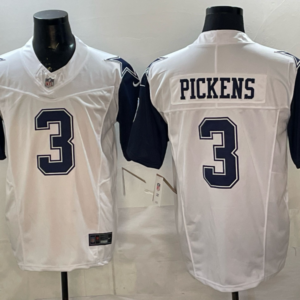 Dallas Cowboys 3 Pickens White Color Rush F.U.S.E. Vapor Limited Men Jersey