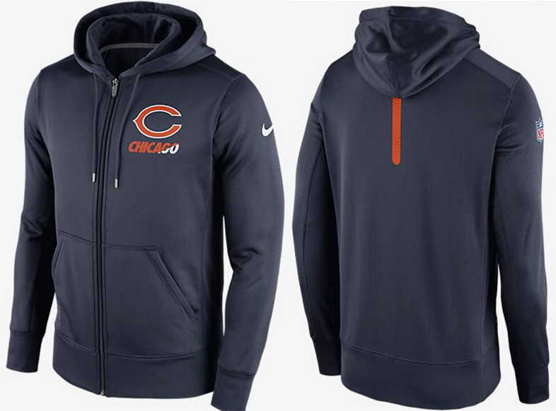 Nike Bears Navy Blue Team Logo Full Zip Hoodie