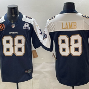 Nike Cowboys 88 Lamb Blue Gold F.U.S.E. Vapor Limited Men Jersey with Patch