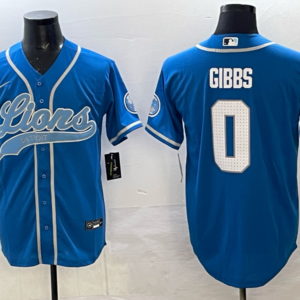 Nike Lions 0 Gibbs Blue Baseball Vapor Limited Men Jersey