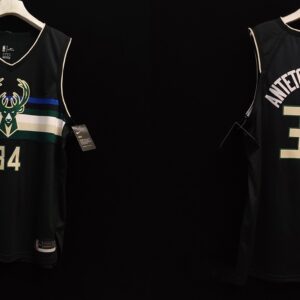 Bucks 34 Giannis Antetokounmpo Black New AU Style Men Jersey