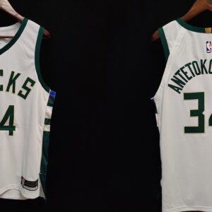Bucks 34 Giannis Antetokounmpo White New AU Style Men Jersey