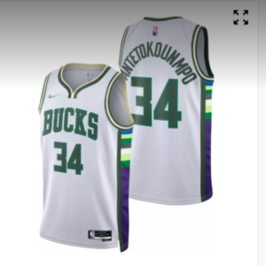 Bucks 34 Giannis Antetokounmpo White 2021-22 City Edition Men Jersey