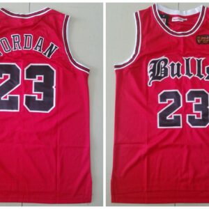 Bulls 23 Michael Jordan Red Throwback Men Jersey