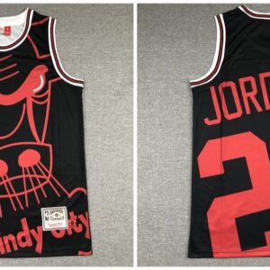 Bulls 23 Michael Jordan Black Hardwood Classics Men Jersey