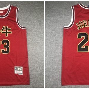 Bulls 23 Michael Jordan Red Hardwood Classics 2019 Chinese New Year Men Jersey