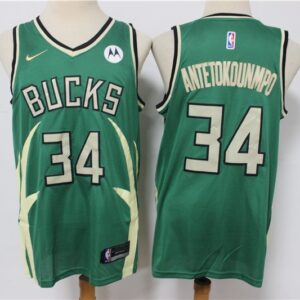 Bucks 34 Giannis Antetokounmpo Green Men Jersey