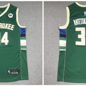 Bucks 34 Giannis Antetokounmpo Green New Men Jersey