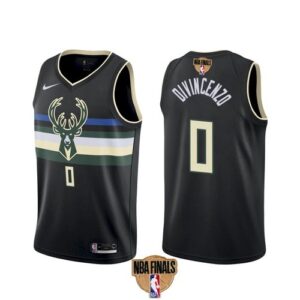 Bucks 0 Donte DiVincenzo 2021 Finals Black Men Jersey