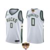 Bucks 0 Donte DiVincenzo 2021 Finals White Men Jersey