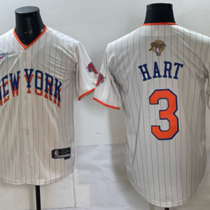 New York Knicks 3 Hart Cream Finals Baseball Vapor Limited Men Jersey