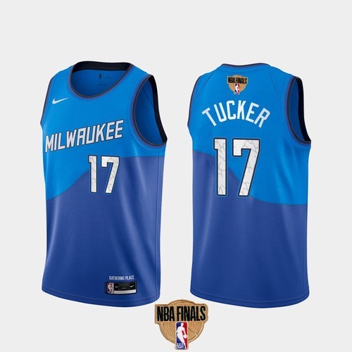Bucks 17 P.J. Tucker 2021 Finals Blue City Edition Men Jersey