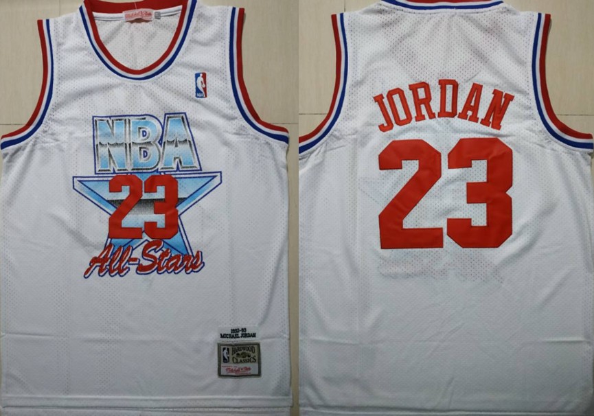 Bulls 23 Michael Jordan White 1992-1993 All Star Hardwood Classics Men Jersey
