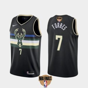 Bucks 7 Bryn Forbes 2021 Finals Black Men Jersey