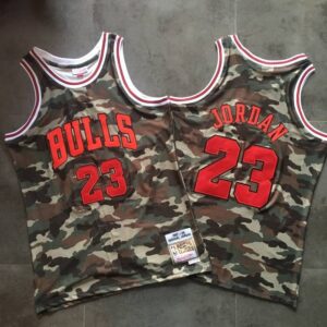 Bulls 23 Michael Jordan Camo 1997-98 Hardwood Classics Men Jersey