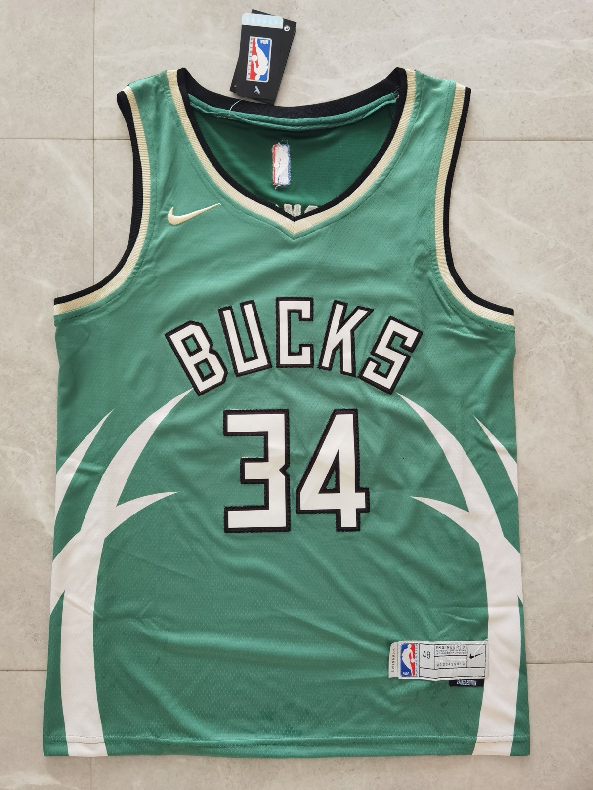 Bucks 34 Giannis Antetokounmpo Green Earned Men Jersey