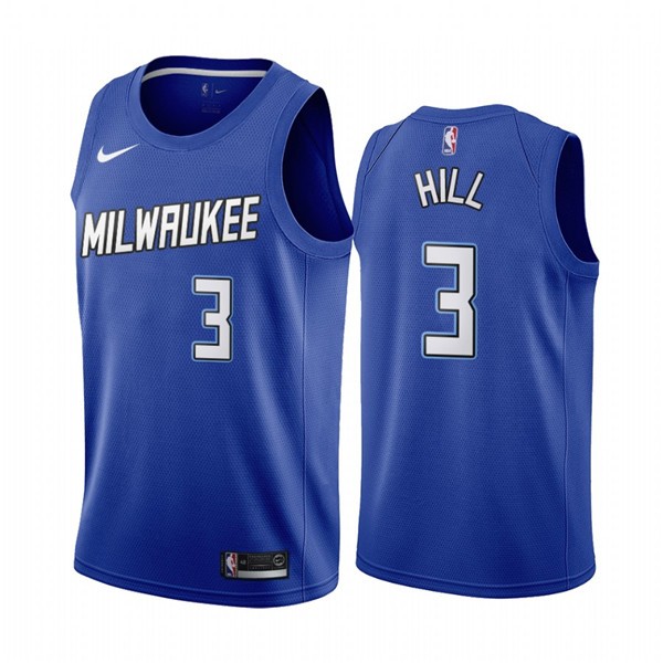 Bucks 3 George Hill Navy 2020-21 City Edition Men Jersey