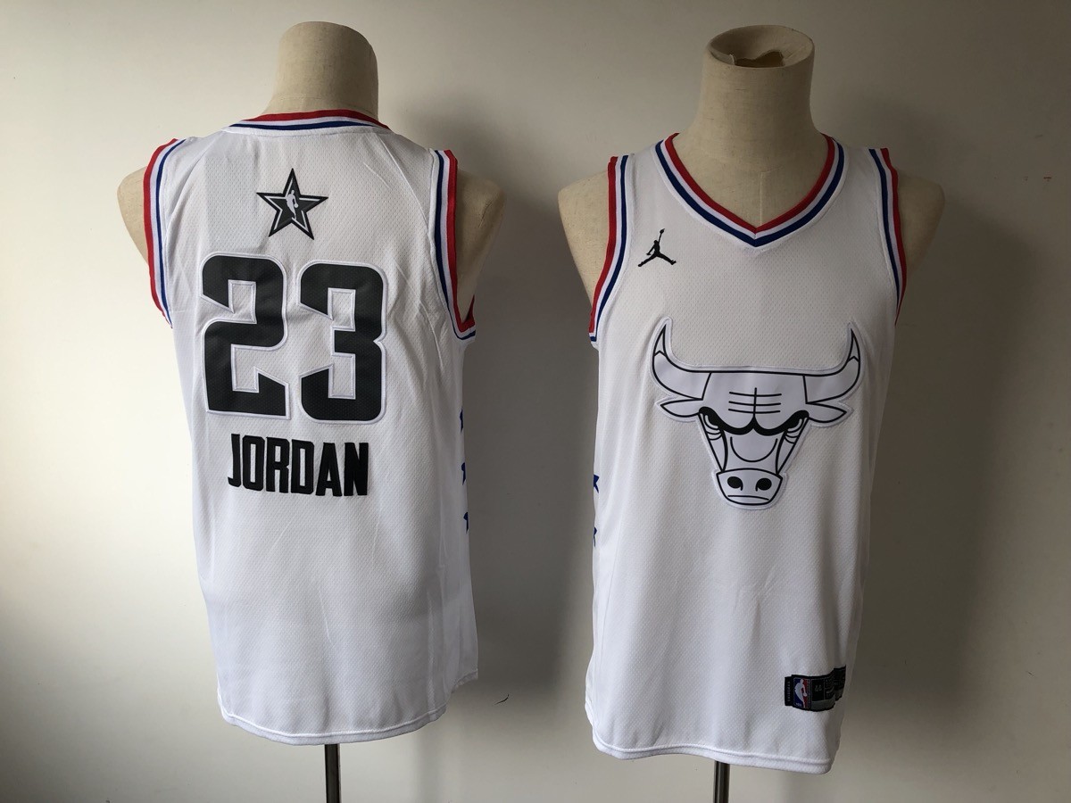 Bulls 23 Michael Jordan 2019 All-Star White Swingman Men Jersey