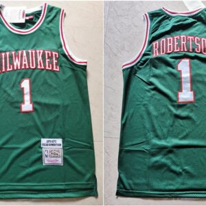 Bucks 1 Oscar Robertson Green 1971-72 Hardwood Classics Men Jersey