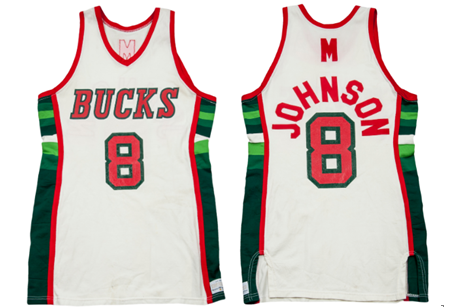 Bucks 8 Marques Johnson White Men Jersey