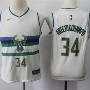 Bucks 34 Giannis Antetokounmpo Cream City Edition Youth Jersey