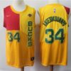 Bucks 34 Giannis Antetokounmpo Yellow 2018-19 City Edition Men Jersey