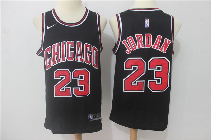 Bulls 23 Michael Jordan Black Swingman Men Jersey