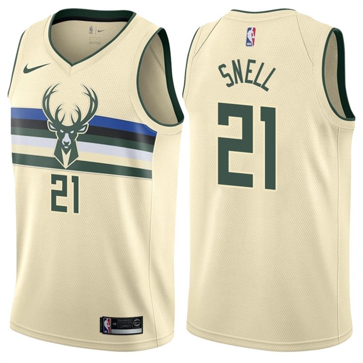 Bucks 21 Tony Snell Cream City Edition Men Jersey