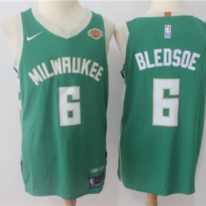 Bucks 6 Eric Bledsoe Green Authentic Men Jersey