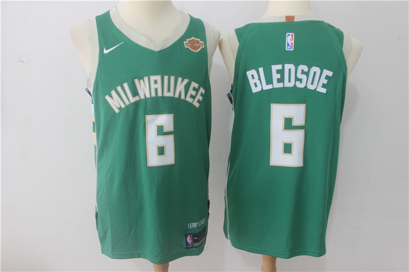 Bucks 6 Eric Bledsoe Green Authentic Men Jersey