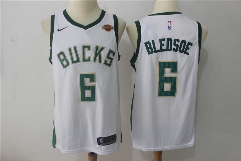 Bucks 6 Eric Bledsoe White Swingman Men Jersey