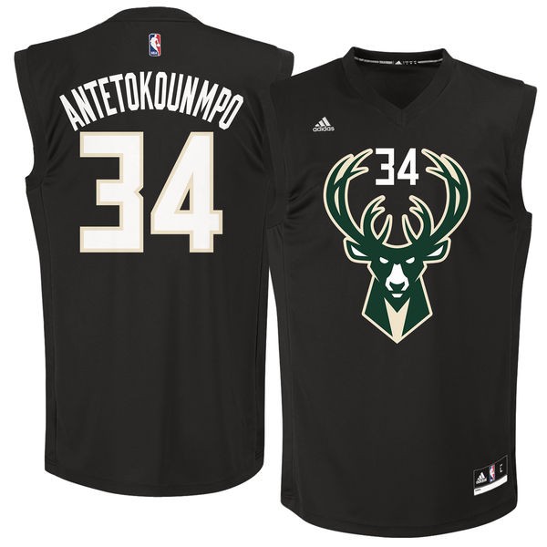Bucks 34 Giannis Antetokounmpo Black Fashion Men Jersey